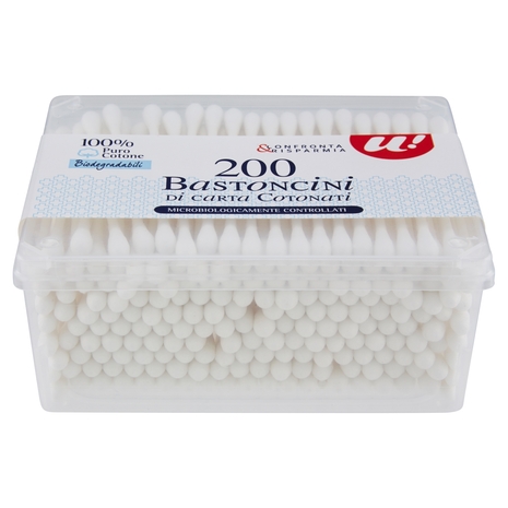 200 BASTONCINI DI CARTA COTONATI 100% PURO COTONE U! Confronta & Risparmia